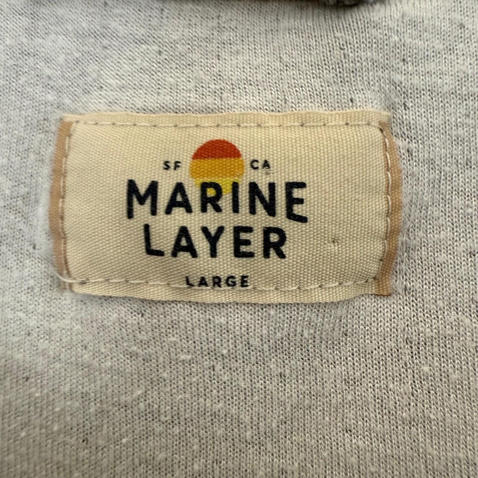 Marine Layer Henley Shirt Mens Large Long Sleeve Casual Pullover Heather Gray gallery
