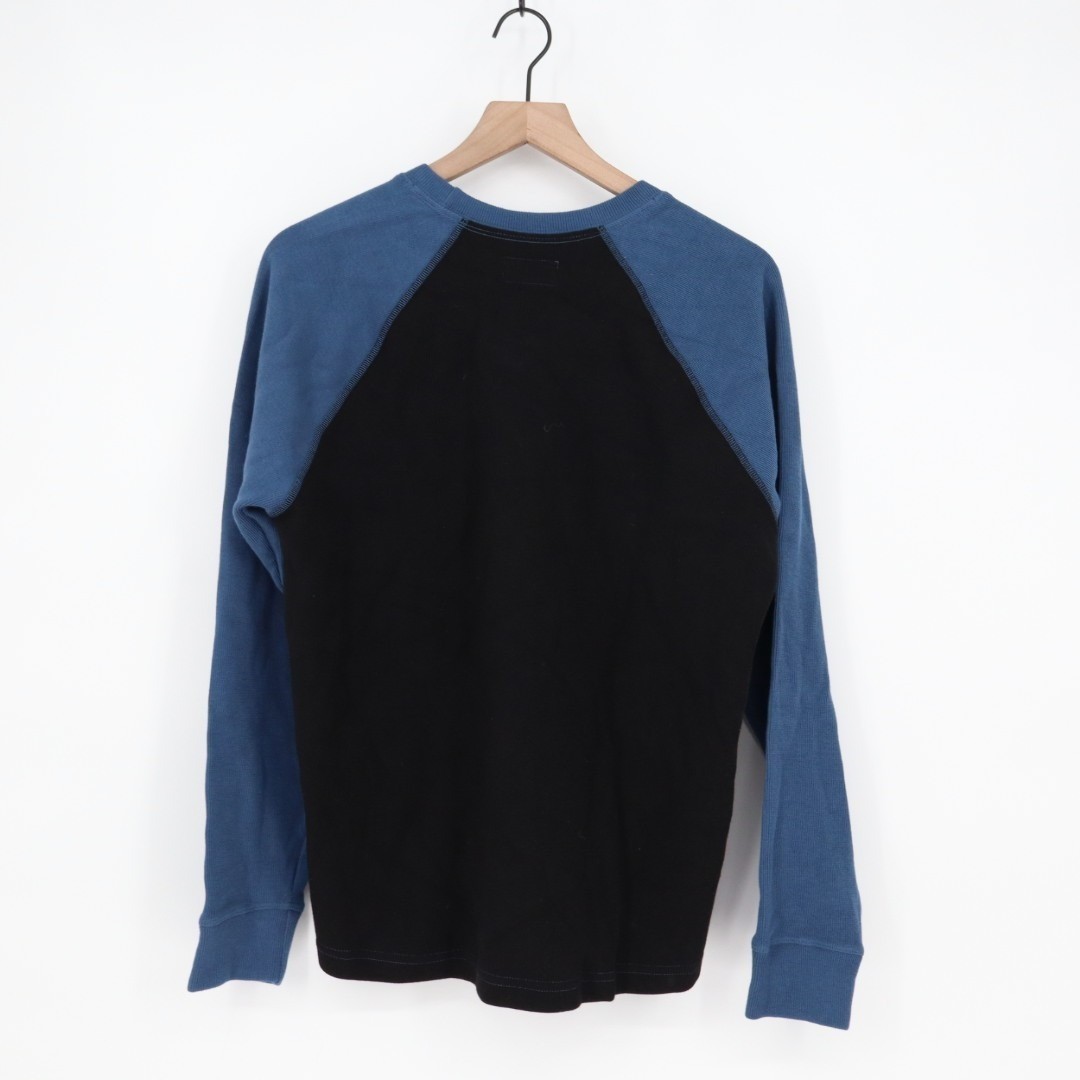 American Giant French Rib T-Shirt Men Medium Blue Black Colorblock Raglan Sleeve gallery