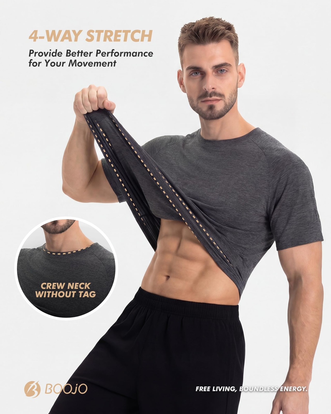7 Pack Workout Shirts for Men - Quick Dry Moisture Wicking T-Shirts Short Sle... gallery