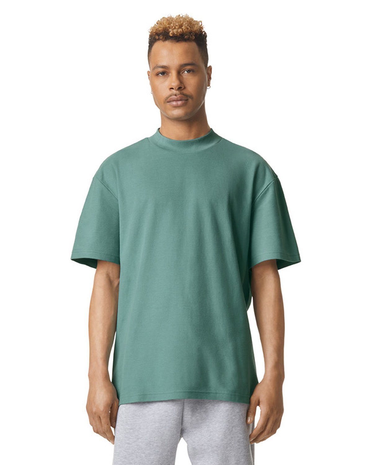 Pack Of 2 American Apparel 1PQ Unisex Mockneck Pique Stylish Plain T-Shirt gallery