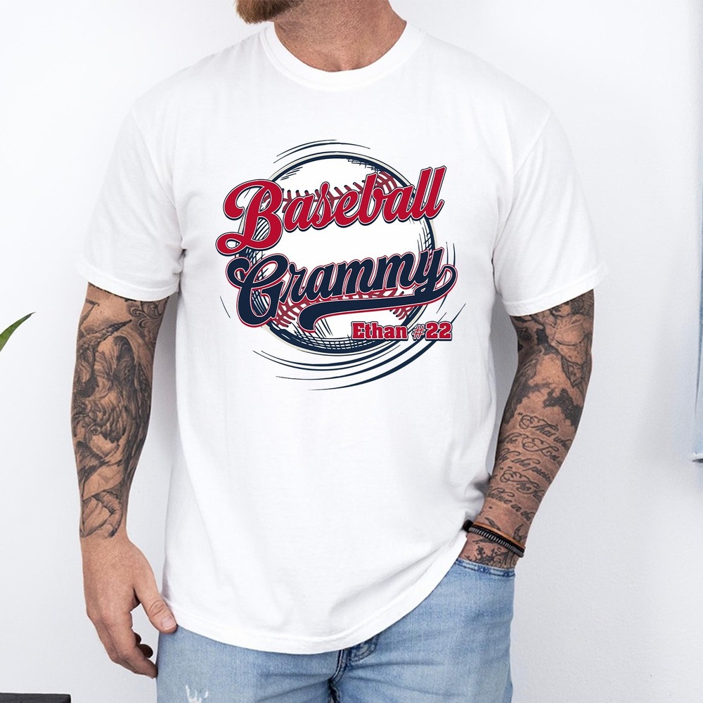 Personalized Baseball Grammy Shirt Custom Player Name Number Grandma Gift Tee