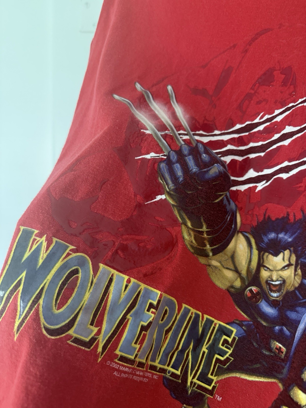 Vintage Y2k Wolverine Marvel X Men Red Graphic T-Shirt Size XL 2002 gallery