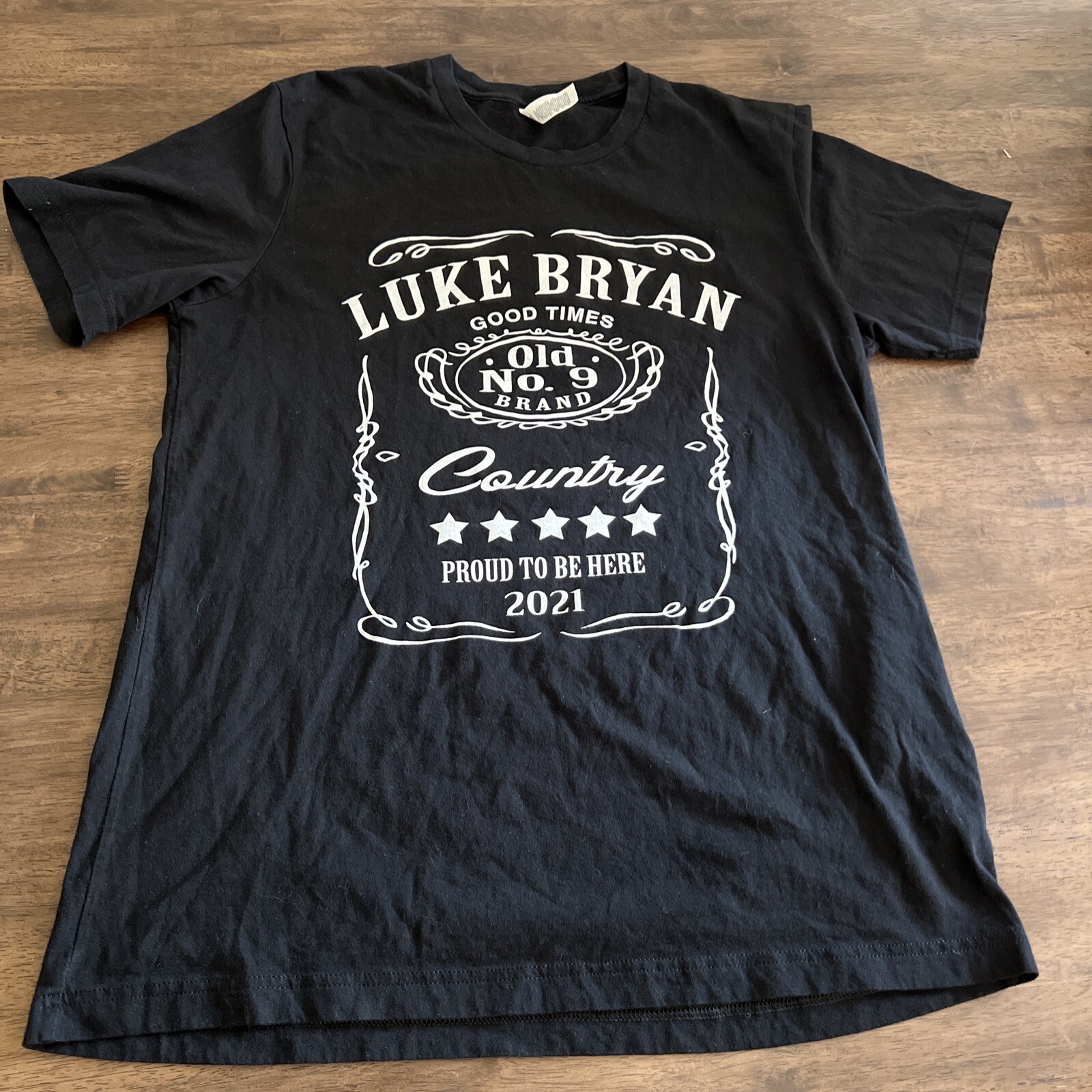 Luke Bryan Proud To Be Right Here Tour 2021 T-Shirt Size Large L Double Sided gallery