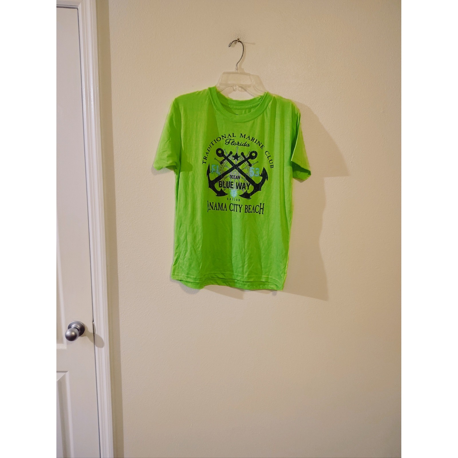 Pacific Surf Panama City Beach Florida Graphic Tee Neon Green Mens Medium Shirt gallery