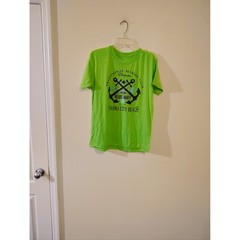 Pacific Surf Panama City Beach Florida Graphic Tee Neon Green Mens Medium Shirt