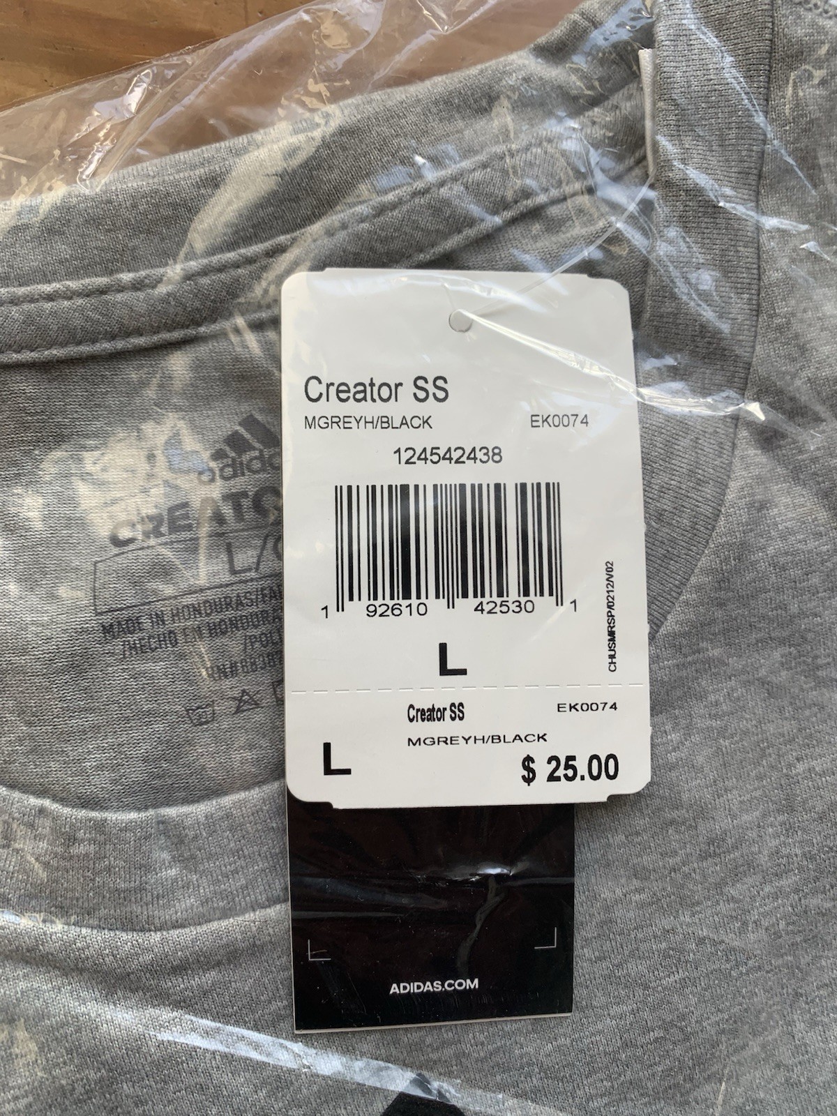 BRAND NEW Adidas Men's Creator SS Athletic T-Shirt #EK0074 in Grey/Black Size LG gallery
