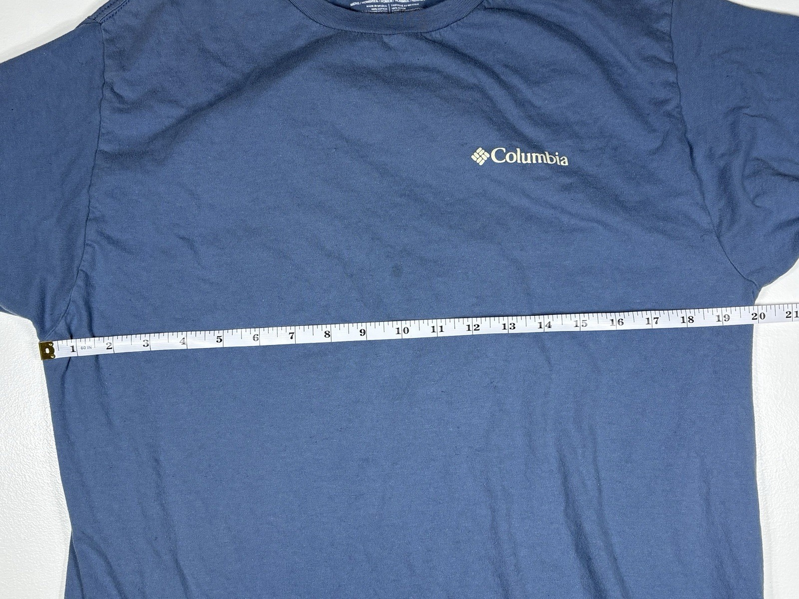 Columbia T Shirt Men L Blue Graphic Logo Outdoor Hiking Casual Cotton Active gallery