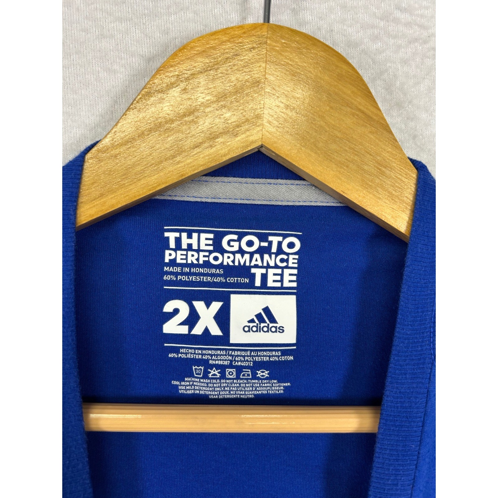 Athletic Sportswear Adidas Mens 2X Blue Go-To Performance Graphic Logo T-Shirt gallery