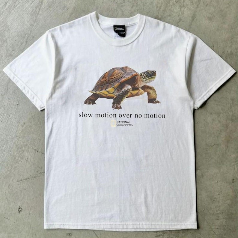 National Geographic Slow Motion Turtle T-shirt, Casual Cotton Retro Shirt