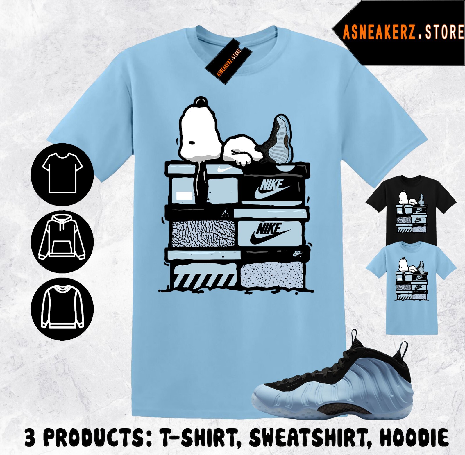 Shirt Match Foamposite One Psychic Blue Sneaker Matching Tee Sneakerhead S Dog gallery