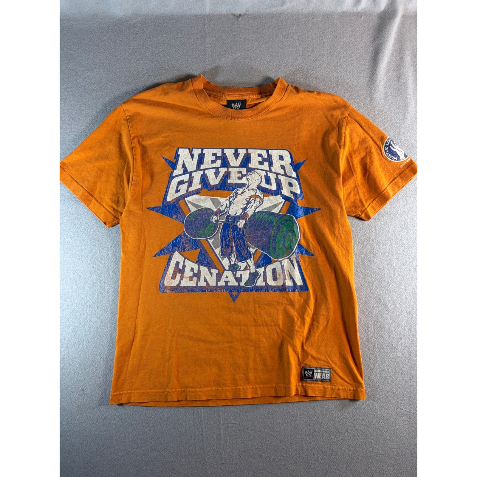 WWE John Cena Never Give Up Cenation Orange Graphic T-Shirt Mens Large gallery