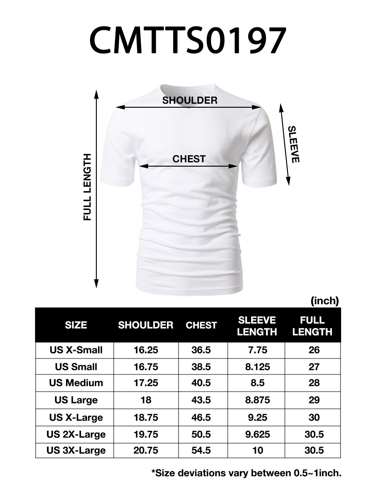 Mens Daily Basic V Neck Short Sleeve T-Shirts with Cotton Blended Fabric WHIT... gallery