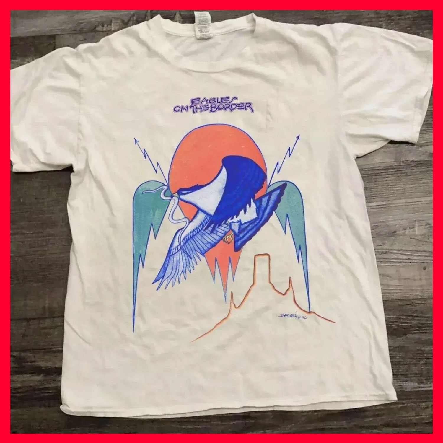 SALE - Eagles On The Border Concert Rock Band Tour 1974 White Unisex Shirt gallery