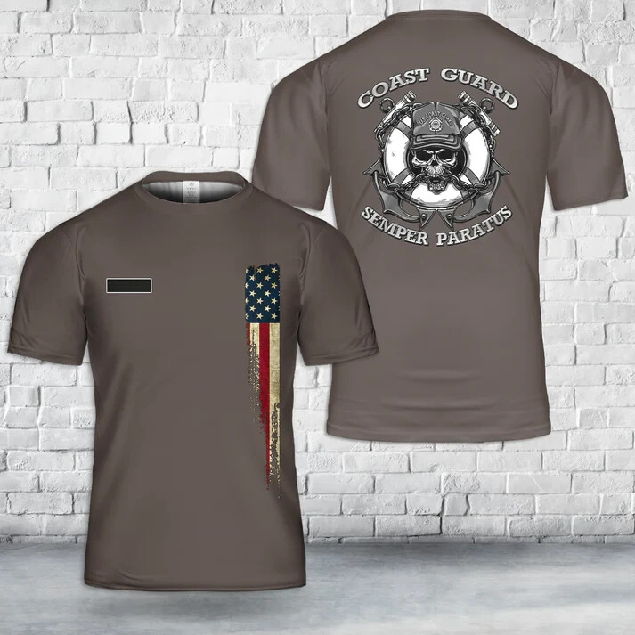 Custom Name US Coast Guard Semper Paratus Shirt 3D T- shirt Full size S-5XL gallery