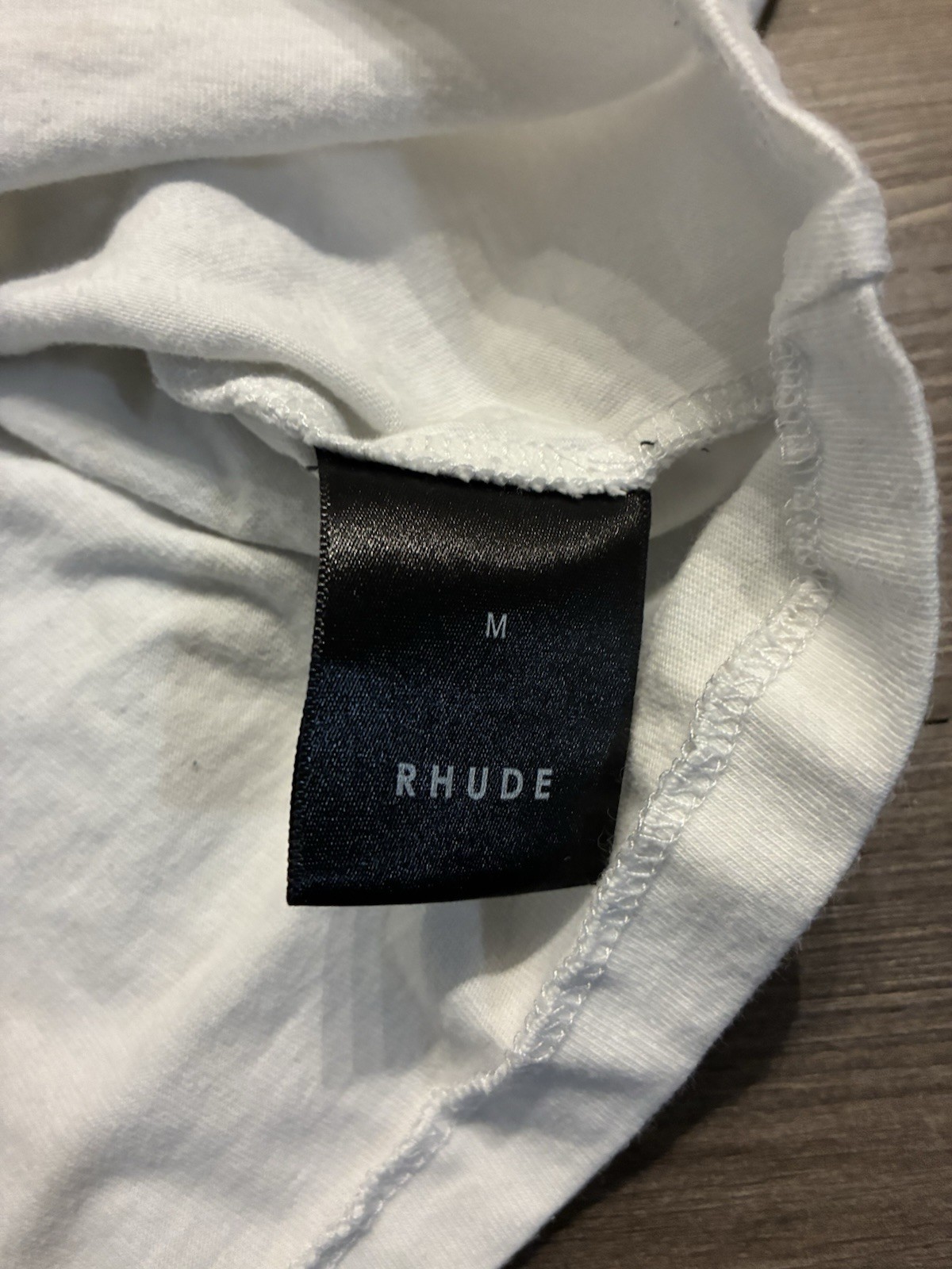 Rhude Raglan T-Shirt Men's Size M Short Sleeve Embroidered Logo White Black gallery