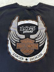 Bagram Cycles Harley Davidson Patch Black T-Shirt Adult Size M Afghanistan 105