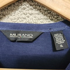MURANO Men’s Blue Textured Knit Crew Neck Short Sleeve Shirt Size XL