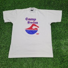 Vintage 80s Swim Camp ACS Shirt Medium 20×25 USA