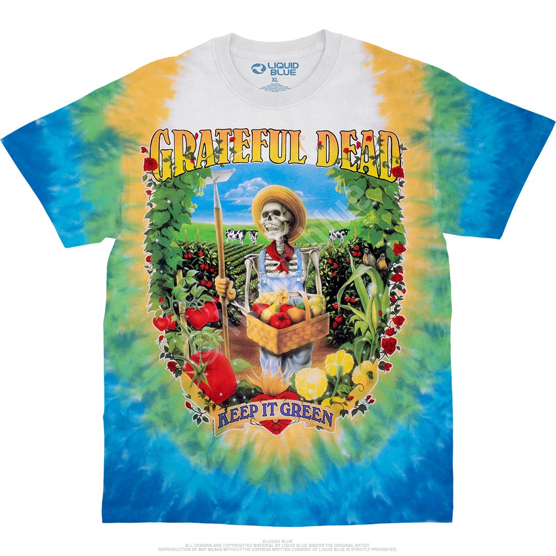 [Limited Edition] Vintage Grateful Dead Let It Grow Tie-Dye T-Shirt Liquid Blue gallery
