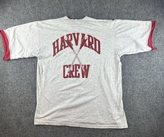 Vintage HARVARD CREW. Gray / Maroon T Shirt Size XL Made In USA Salem Sportswear