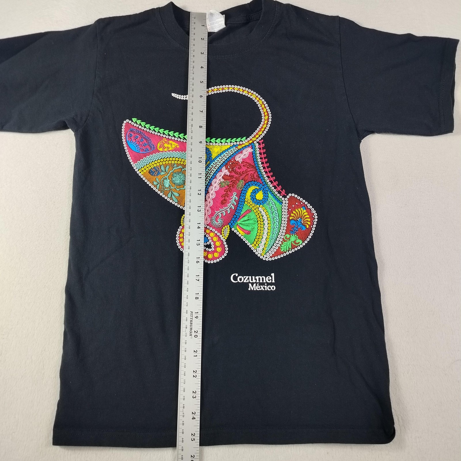Cozumel Mexico Shirt Mens Small Black Manta Ray Graphic T-Shirt Tee Souvenir gallery
