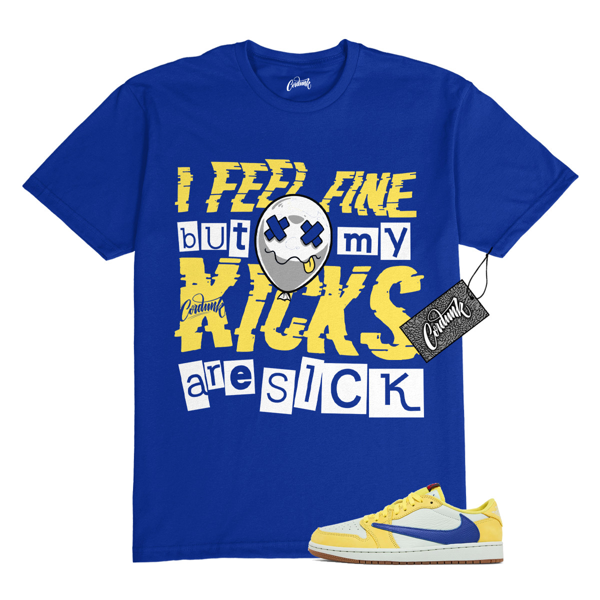 1 Canary Travis Low Racer Blue Light Silver Gum Medium Brown Shirt SICK Jordan