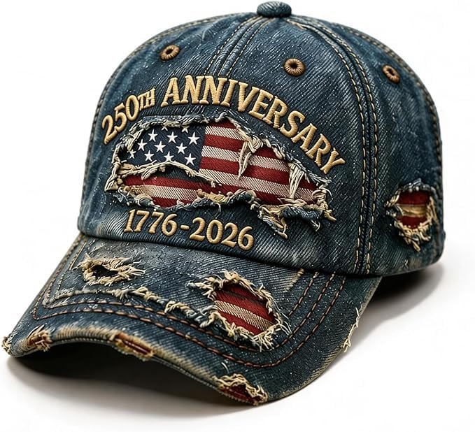 USA 250th Anniversary Distressed Casual Cap,250 Anniversary USA hat 1776-2026…