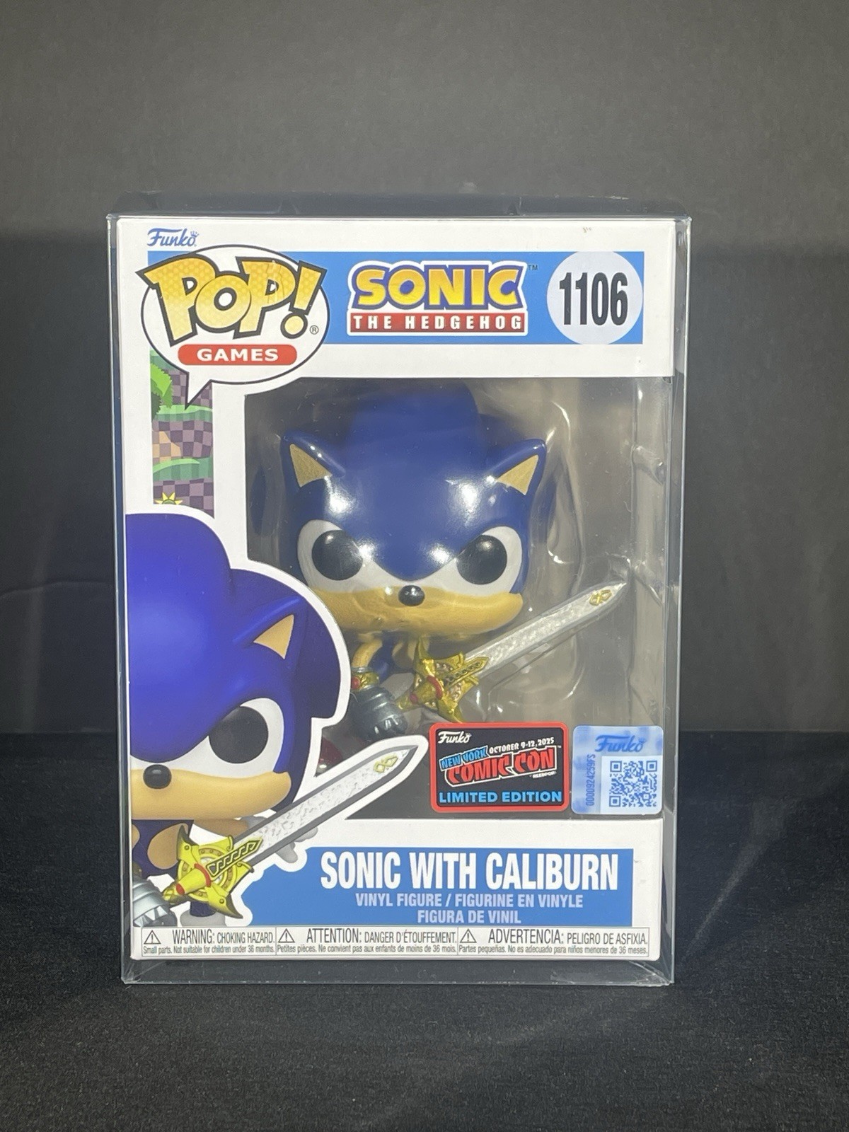 Sonic the Hedgehog with Caliburn NYCC Show Con Sticker Exclusive Funko Pop #1106