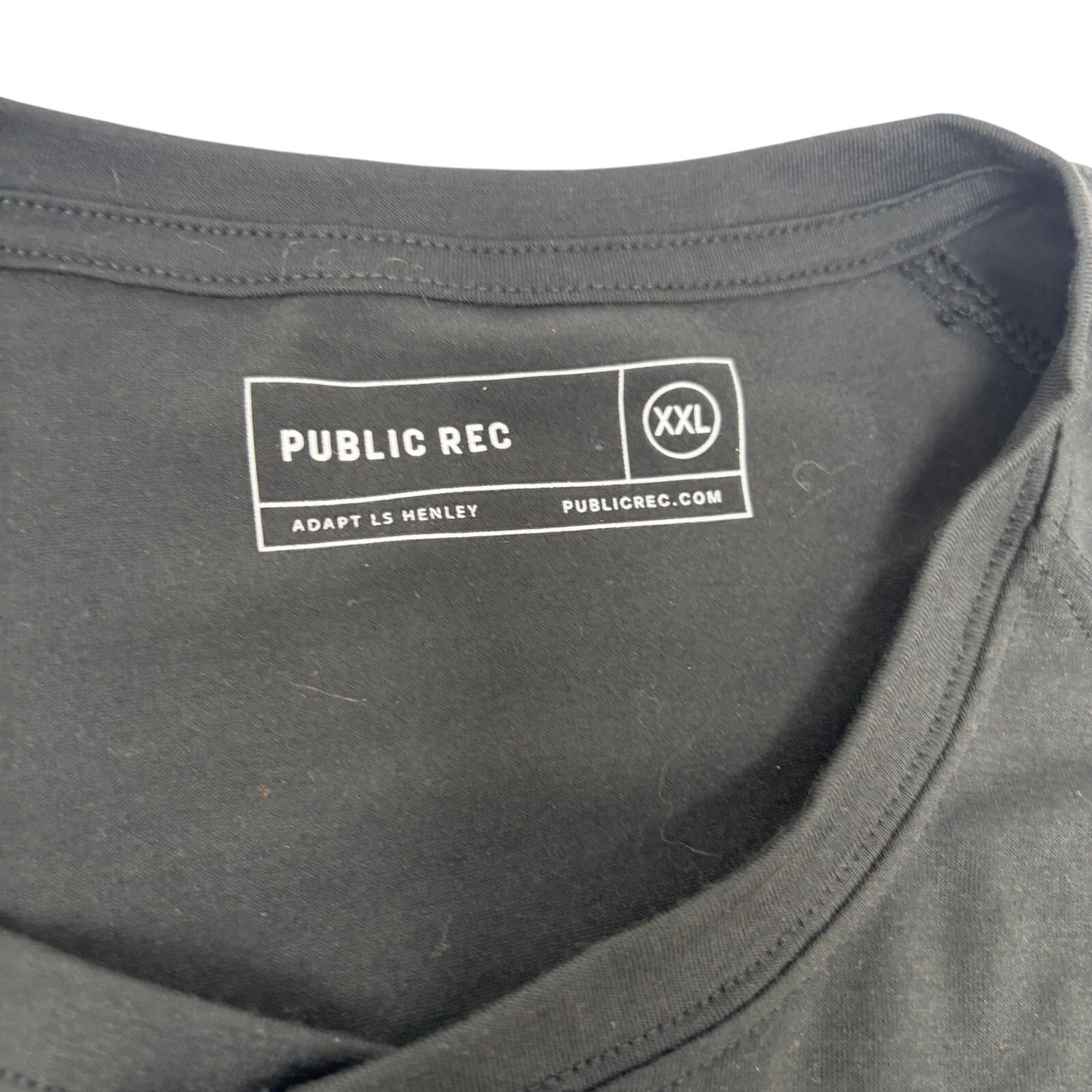 Public Rec Mens 2XL Solid Black Long Sleeve Cotton Blend Henley Shirt gallery