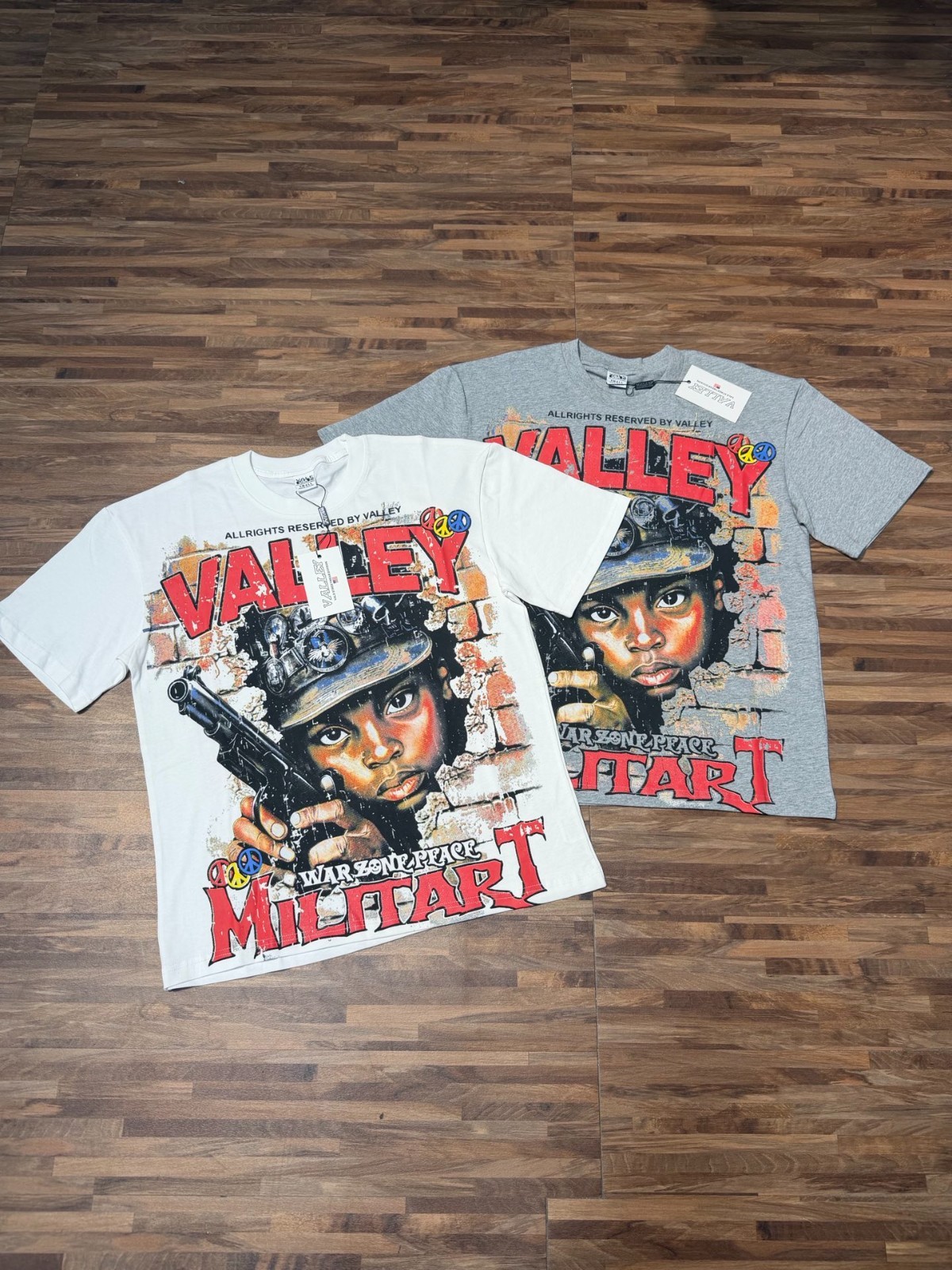 White /Gray S-M-L-XL Valley Tee Shirt Short Sleeve gallery