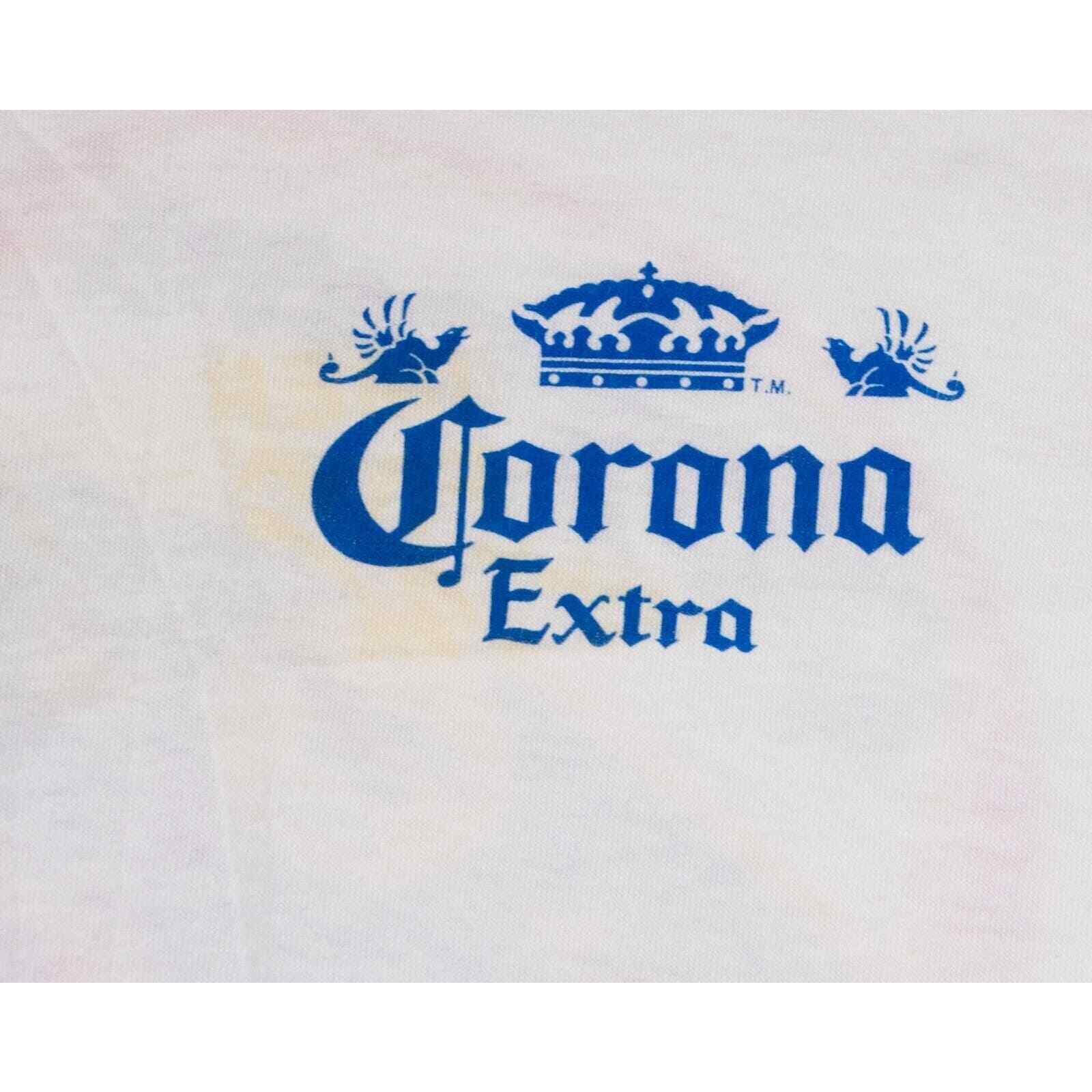 Vintage 80s Corona Extra Beer Sz L Roaring 20s Beach Scene T-shirt 2 gallery