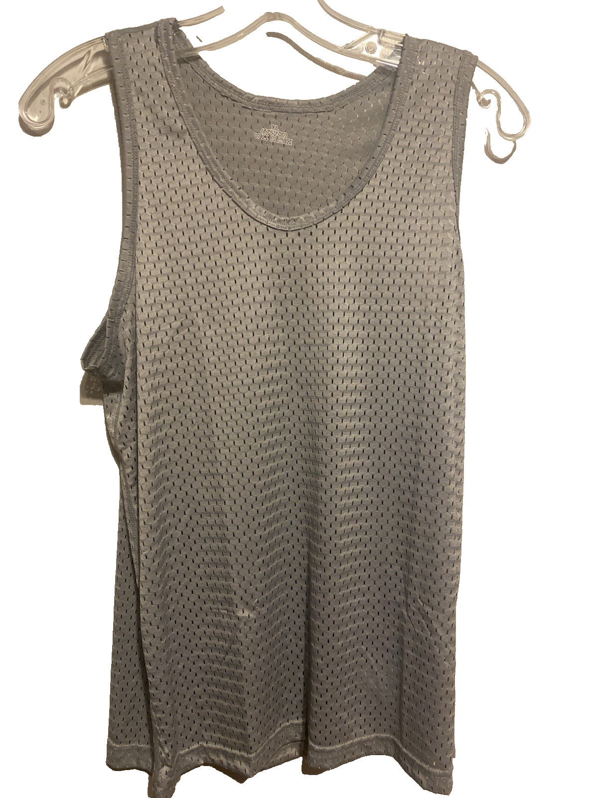 Men's Mesh Tank Top Quick-Drying Fitness NWOT size Medium US Gray Poly stretch gallery