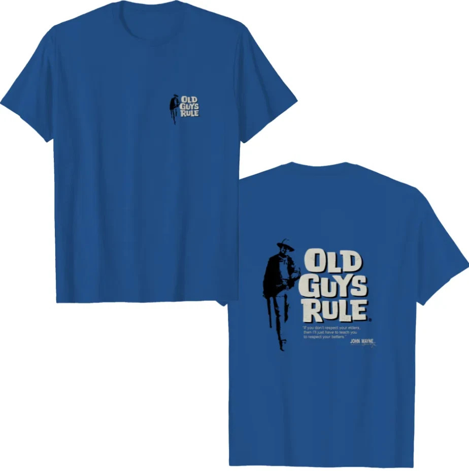 (Royal blue) Vintage 2000’s OLD GUY RULE x John Wayne shirt FAN FAVORITE