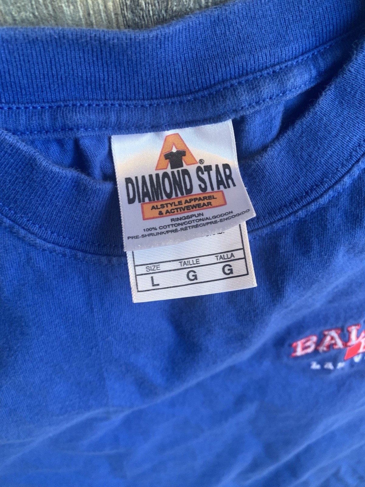 Diamond Star Mens Vintage Blue Bally's Logo Las Vegas Short Sleeves Tee Large gallery
