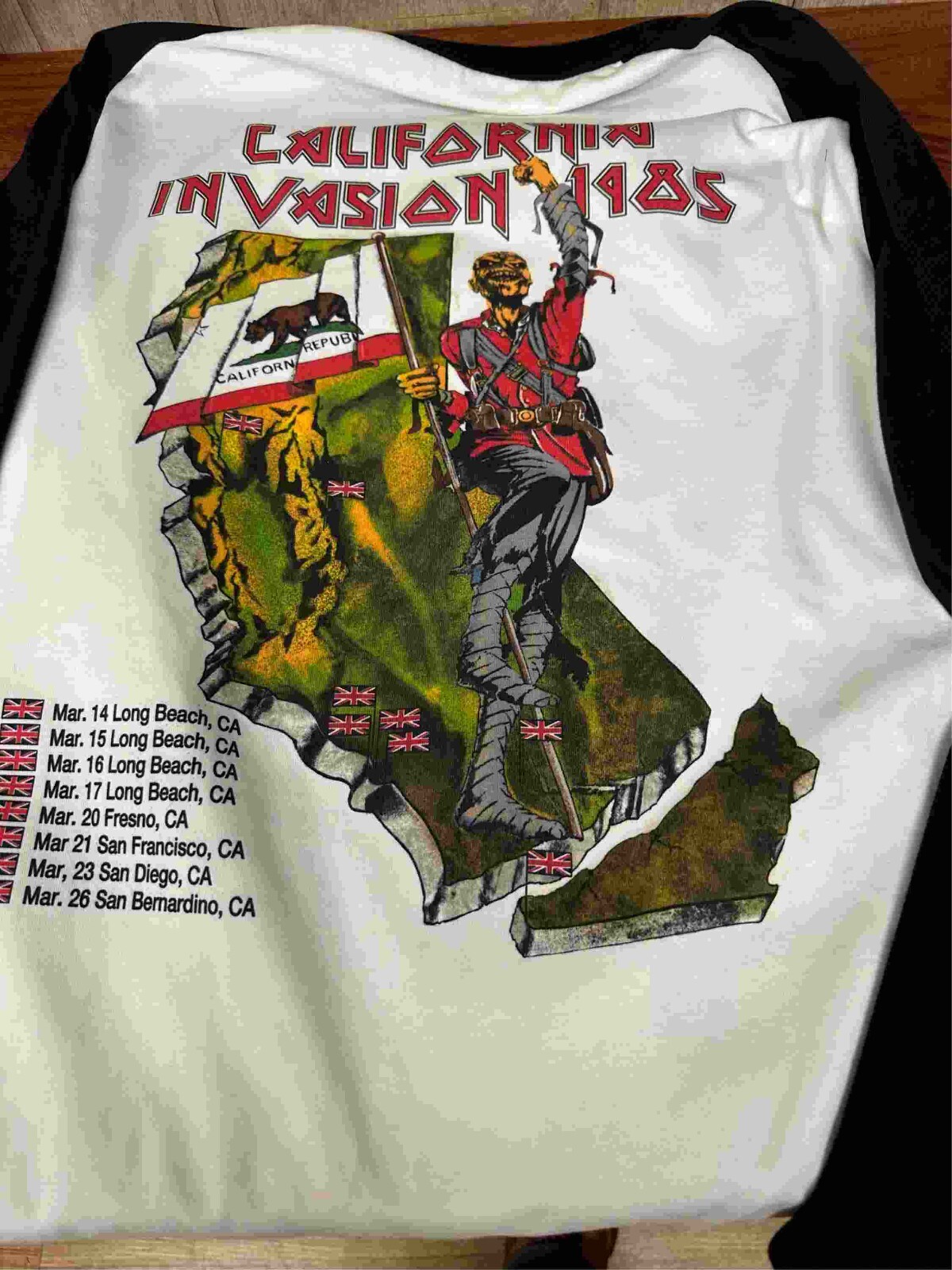 Iron Maiden California Invasion 1985 Raglan S to 3XL gallery