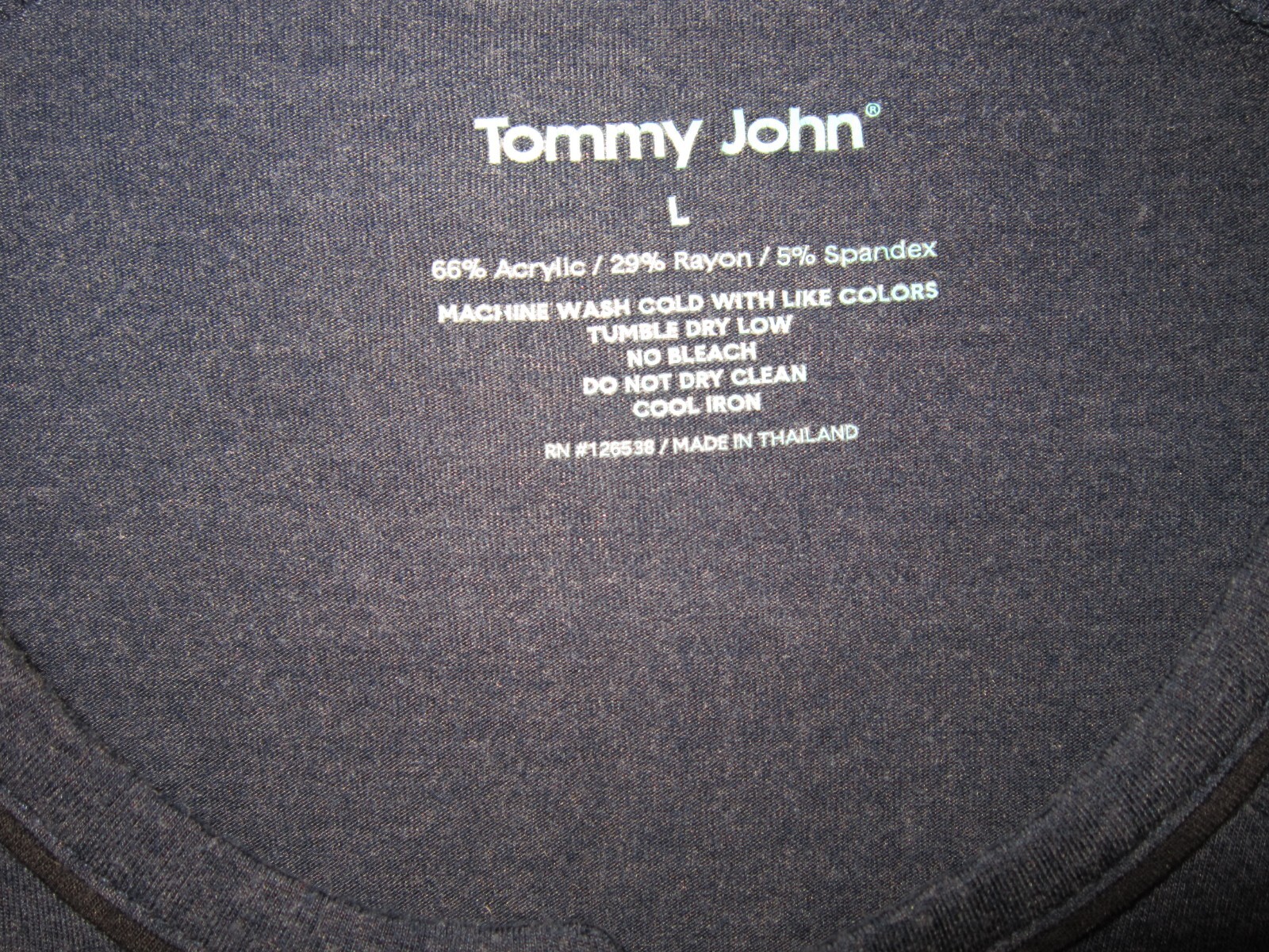 Tommy John Size L Men's Shirt Top Stretch Pullover Soft Blue Long Sleeve gallery