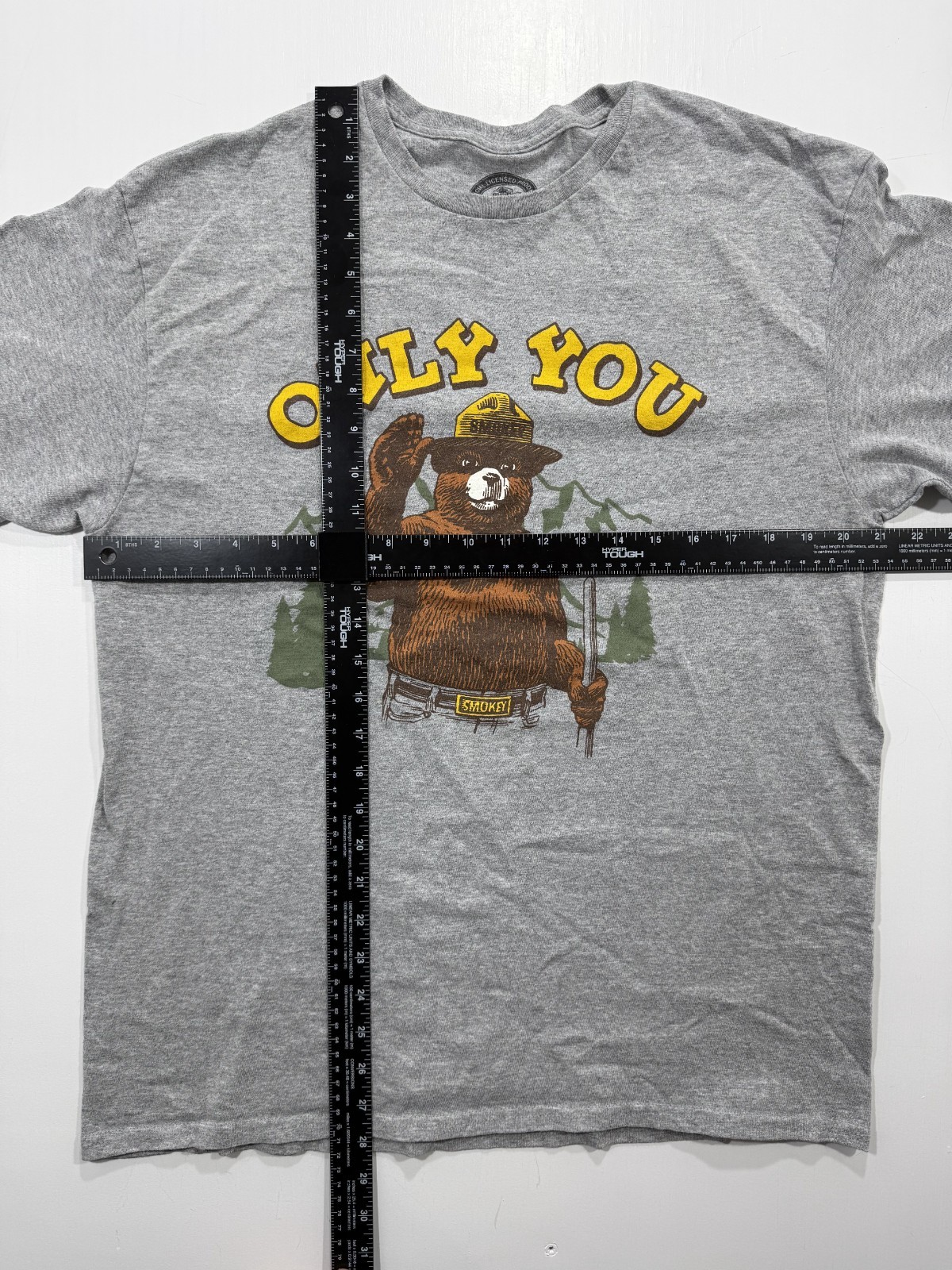 Smokey Bear Only You Forest Fire Prevention T Shirt Mens Large Gray Tee gallery