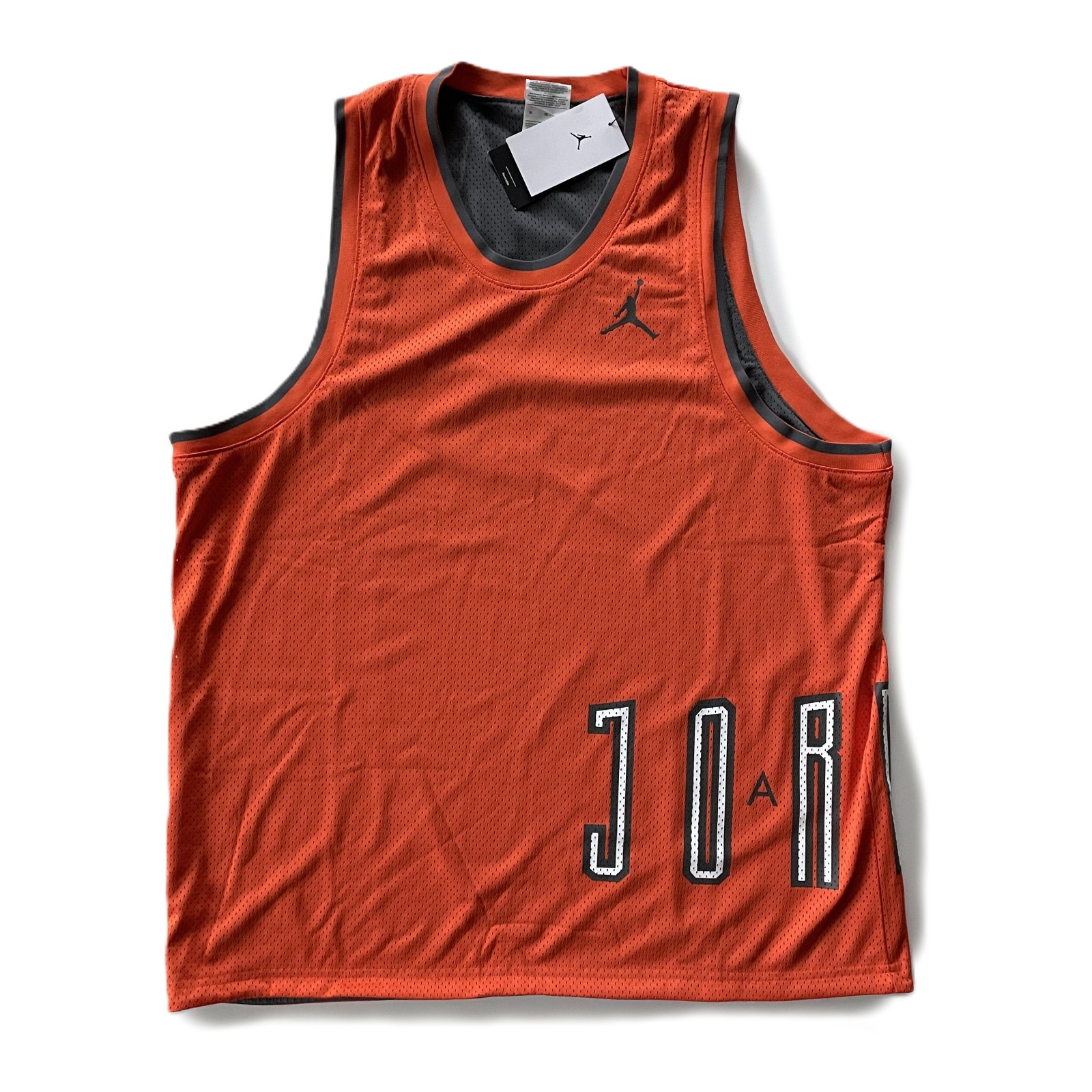 Jordan DNA Mens Reversible Tank Orange Gray Jersey Top Tee DA7234-803 | Size XL