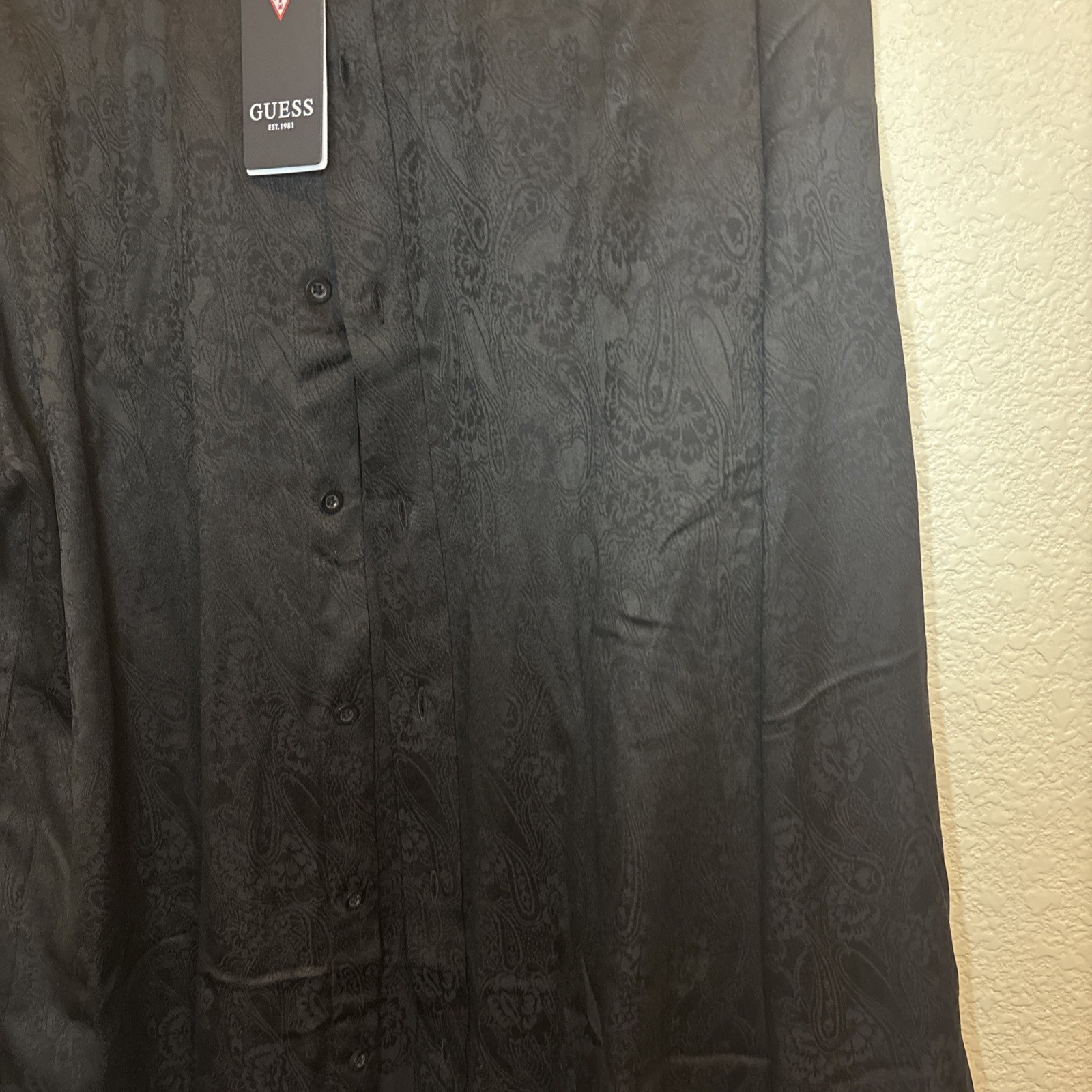 Guess Men’s regular fit Shirt Long Sleeves Paisley Print Allover Size XL gallery