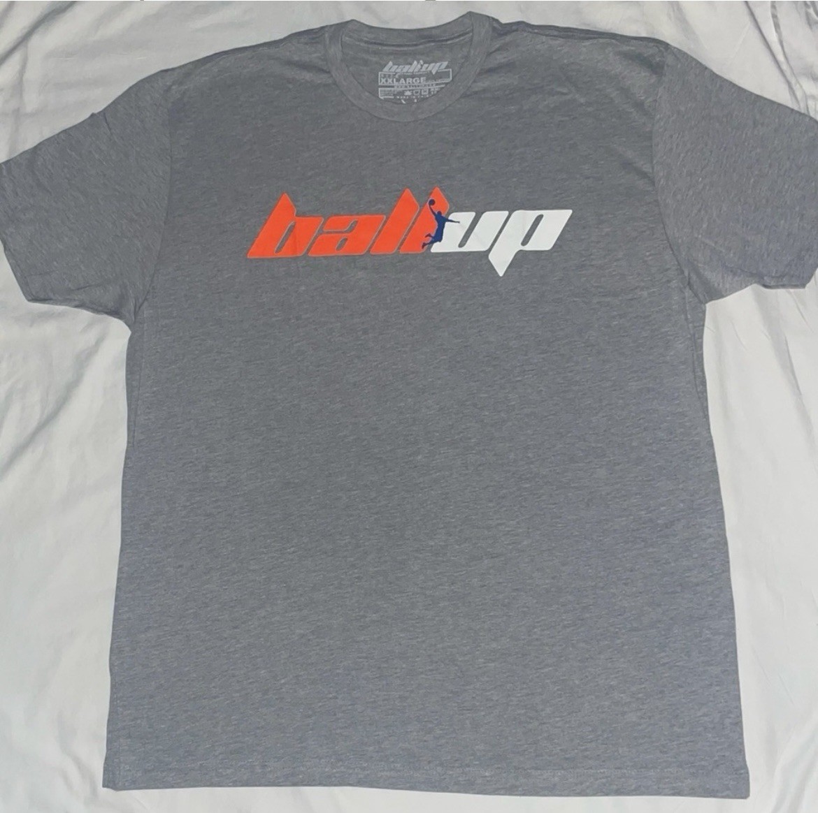 Basketball Themed T-Shirt. Ball Up! Grey/Orange/White.. Size XXL.. New gallery
