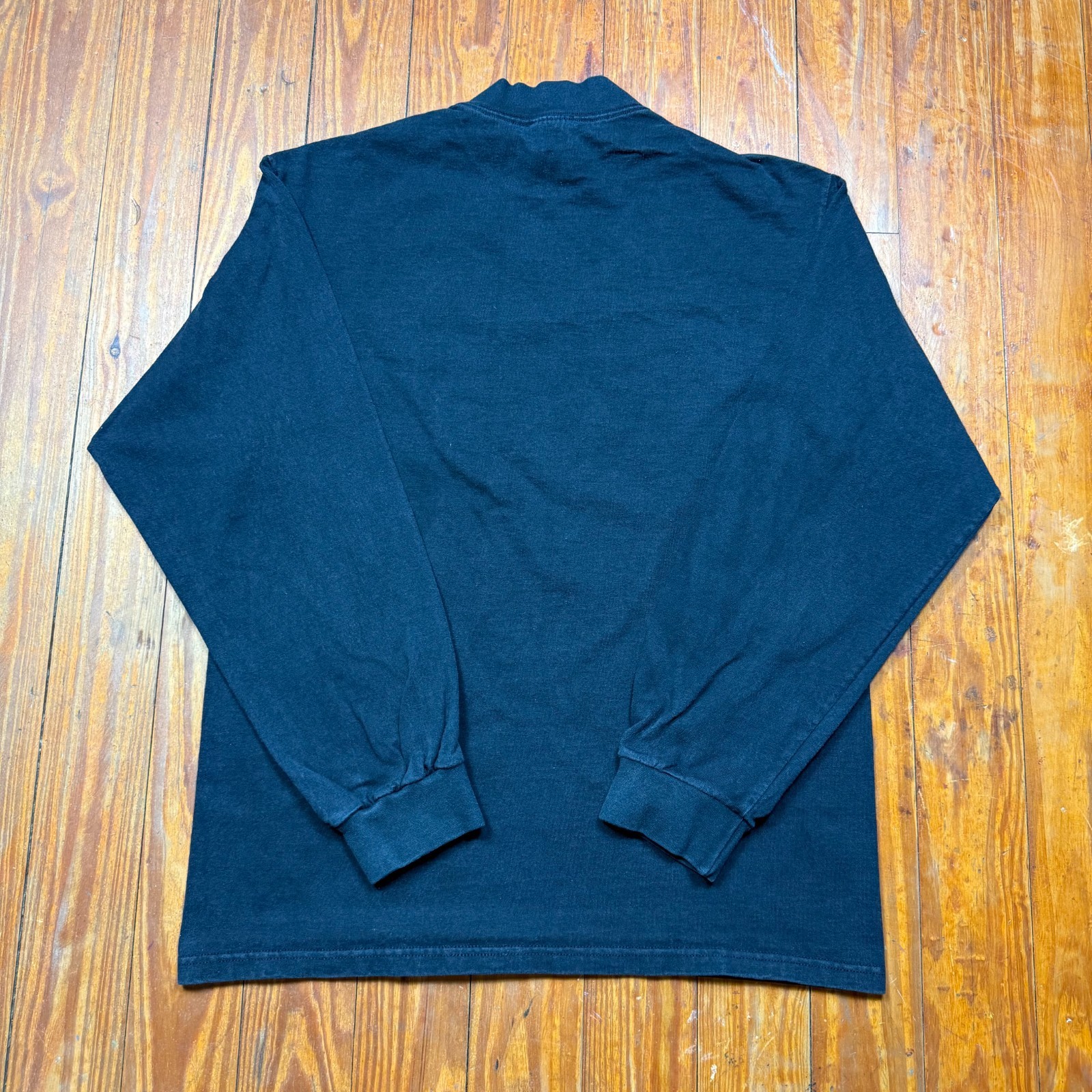Vintage Nike Mock Neck Shirt Mens Size Medium Black Long Sleeve Swoosh 90s gallery