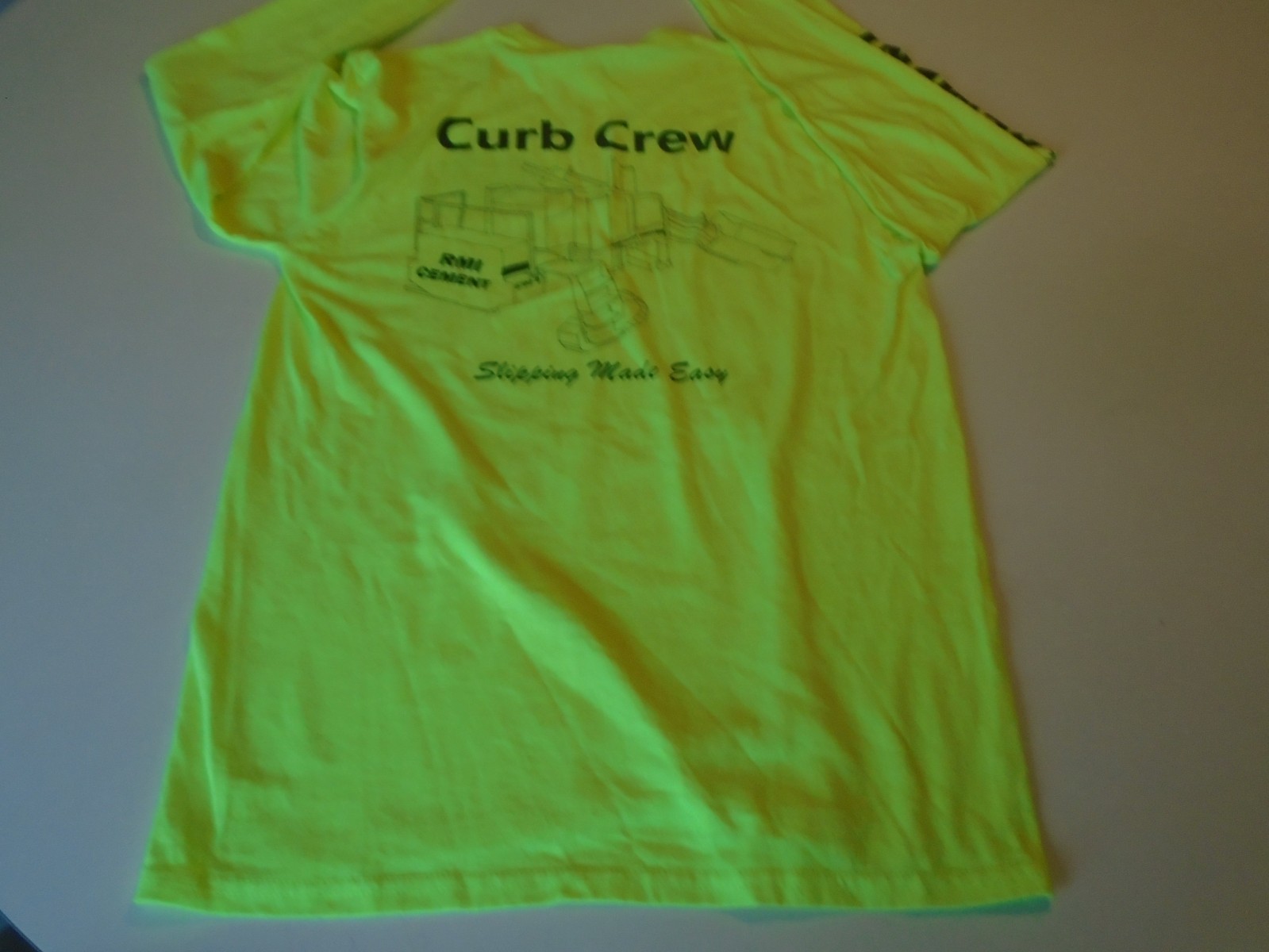 Concrete Long Sleeve T-shirt curb crew Adult Sz m power curber 5700-B yellow gallery