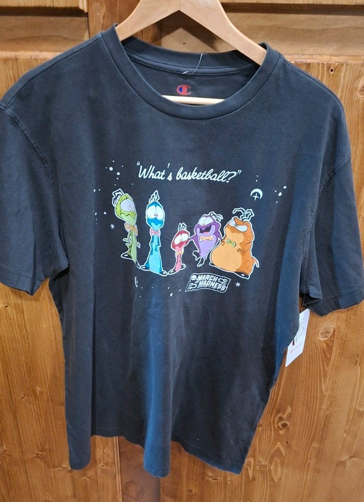 Space Jam Champion “What’s Basketball?” March Madness Size L Black T-shirt gallery