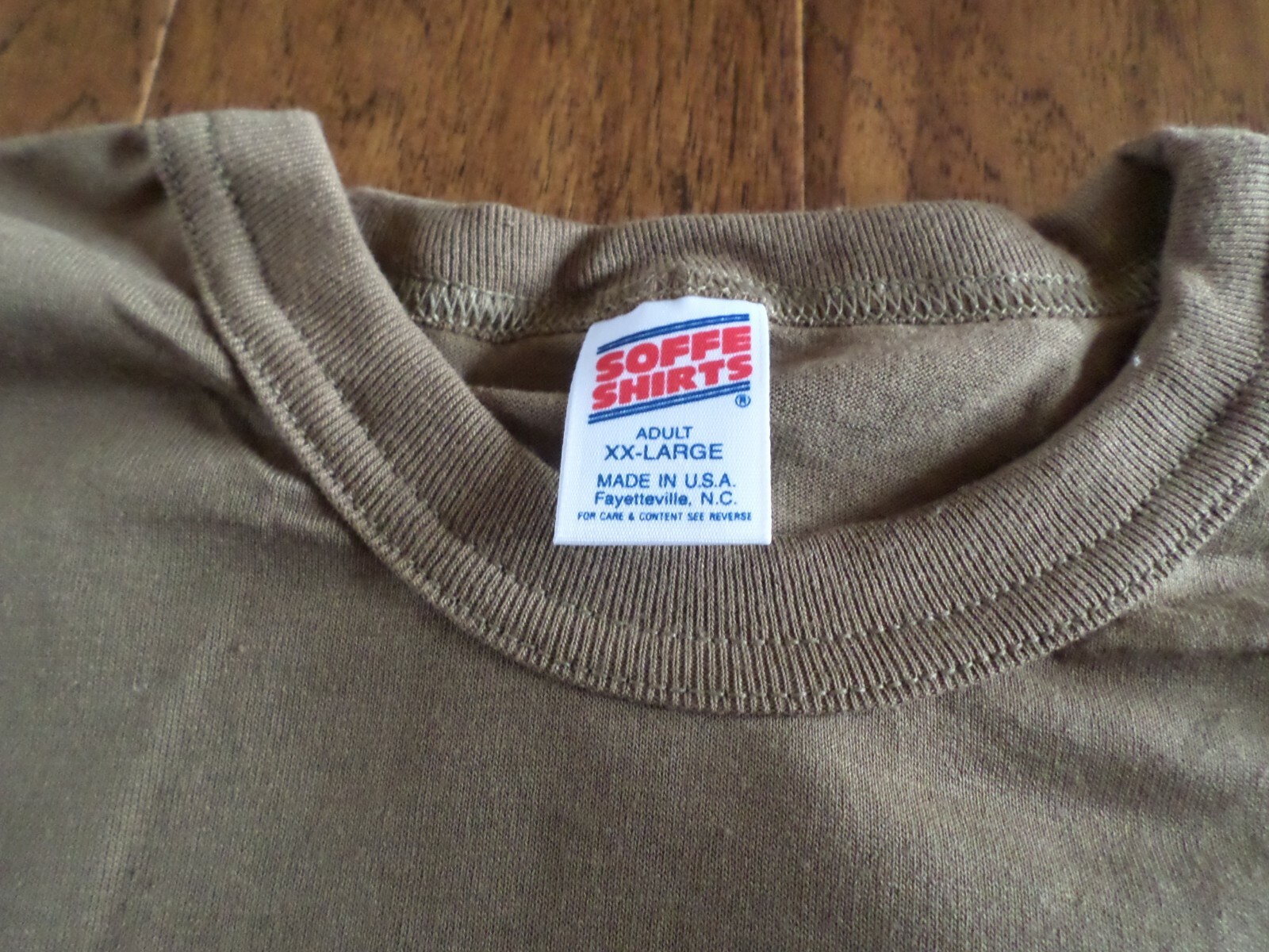 NEW MILITARY BROWN UNDER SHIRTS XX-LARGE T-SHIRT U.S.A MADE BY SOFFE gallery