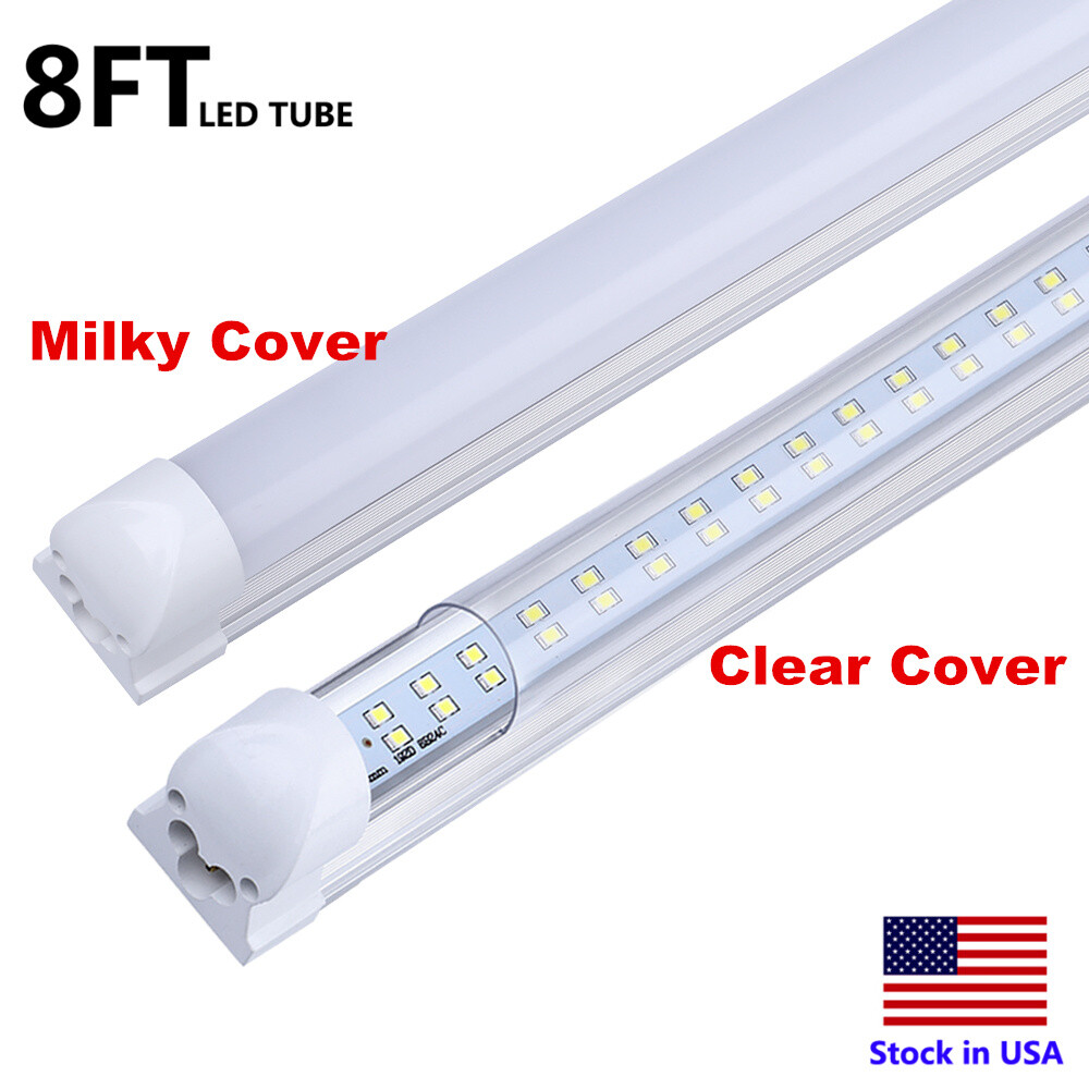 T8 8ft Linkable LED Shop Light Fixture, 8 Foot 8′ Warehouse LED Strip Light Bulb