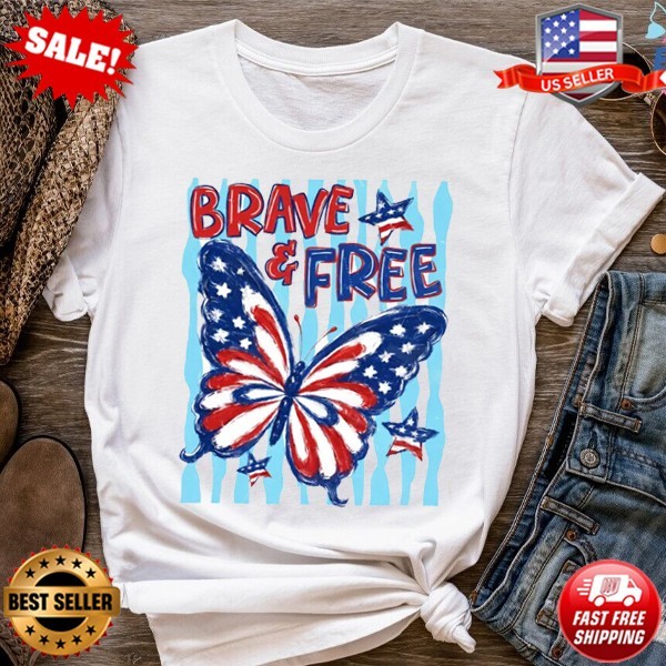Patriotic Butterfly Shirt, 4th Of July Shirt, USA Flag Butterfly T-Shirt S-5XL gallery