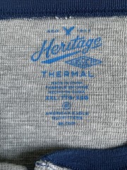 AMERICAN EAGLE Heritage Henley Neck Logo Thermal Shirt sz XXL Blue Gray 2XL