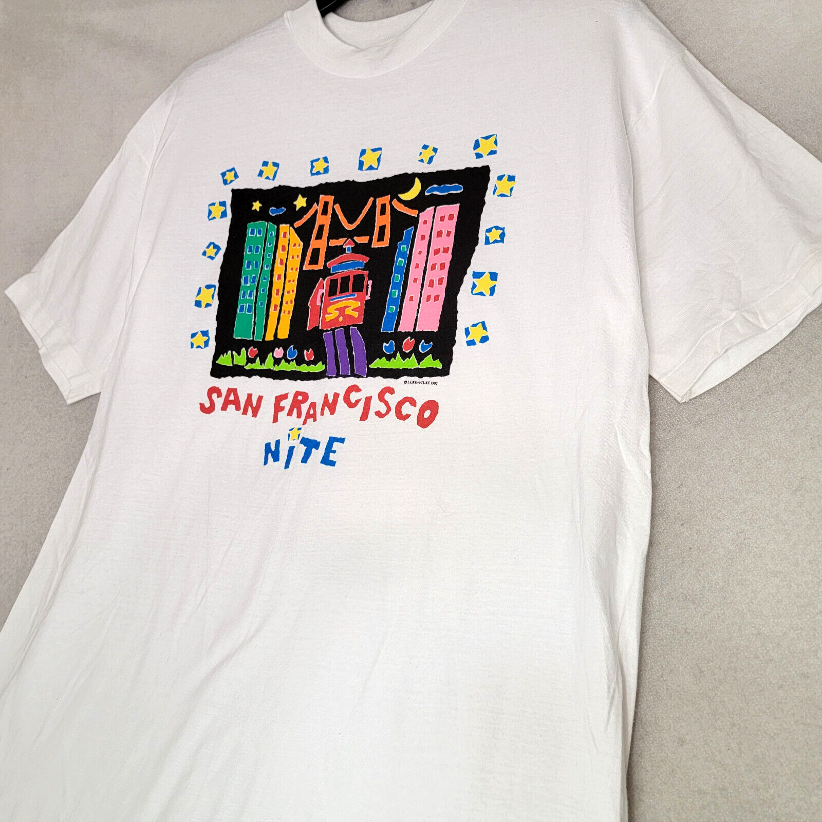 Vintage 1992 San Francisco Shirt Extra Large XL White Mens Nite Luke A Tuke NWOT gallery