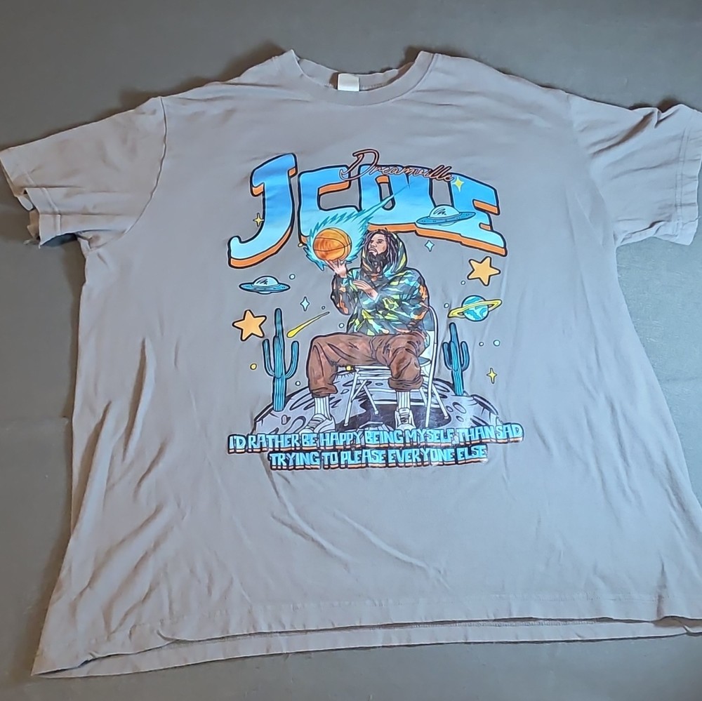 DIGIPRINT APPAREL Men’s Gray Dreamville J. Cole Graphic T-Shirt XL Cotton