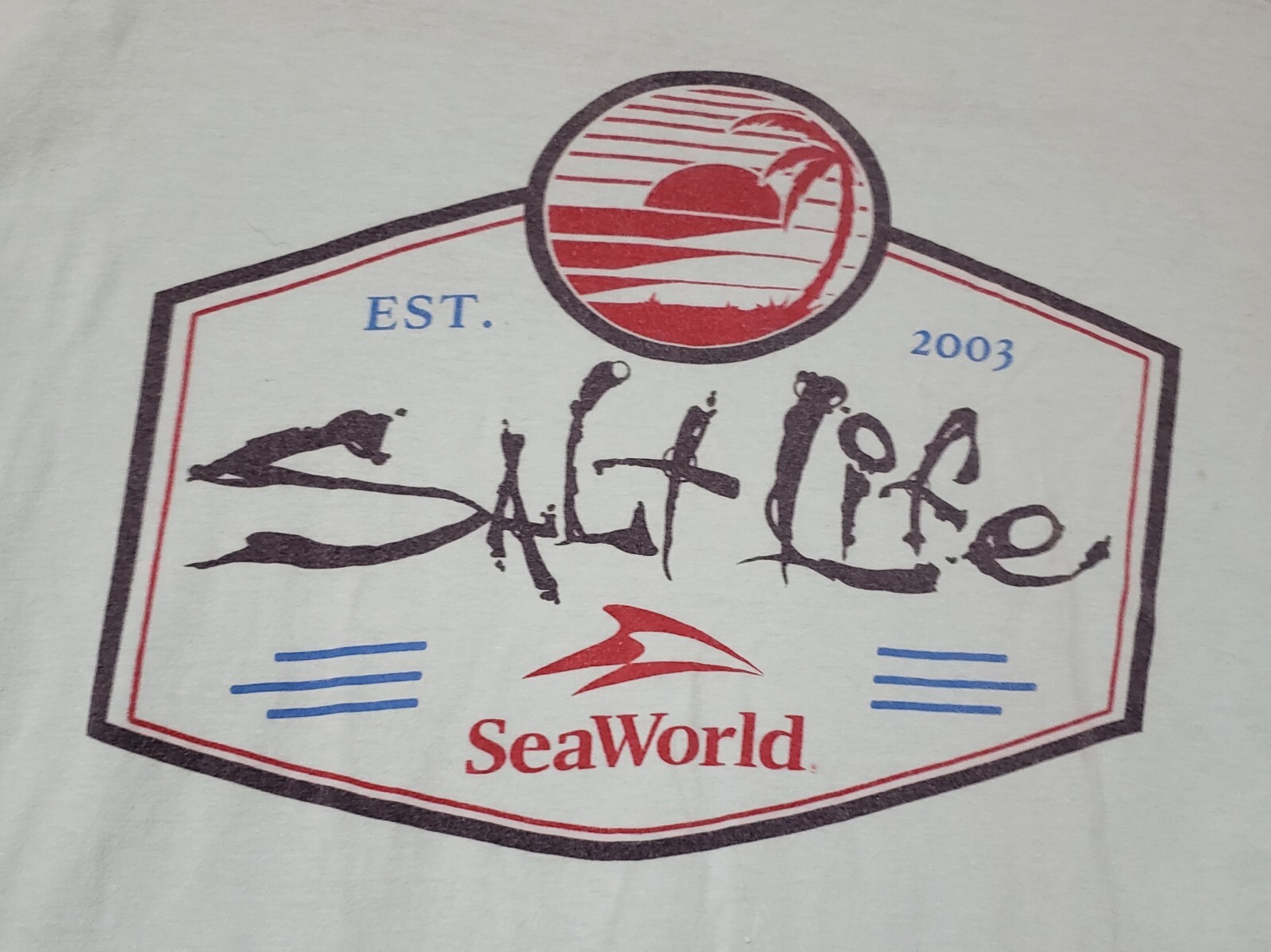 Salt Life Sea World Est 2003 Graphic Pastel Green T-shirt Size Medium Beach gallery